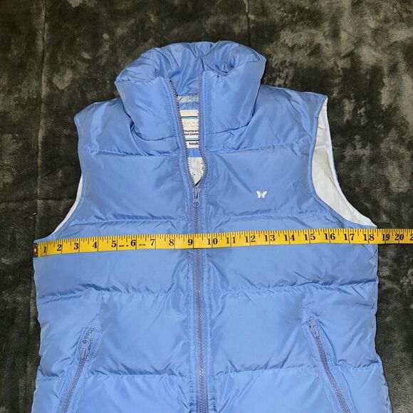 Aeropostale Puffer Vest Women's Medium Blue Down Logo Outdoor Full-Zip Layering - Picture 6 of 7